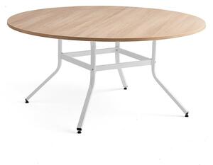 AJ Produkty Stůl VARIOUS, Ø1600 mm, výška 740 mm, bílá, dub
