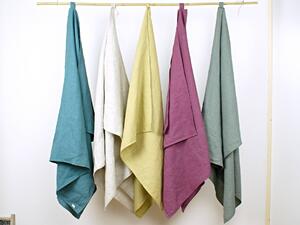 Snový svět Lněný ručník - purpurový Rozměr: 45 x 90 cm