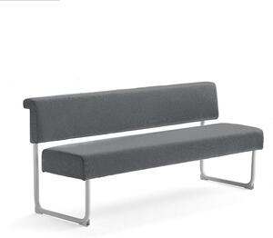AJ Produkty Pohovka START, 1800 mm, textilní potah, antracitově šedá, bílá