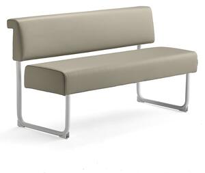 AJ Produkty Pohovka START, 1400 mm, umělá kůže, taupe, bílá