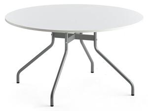 AJ Produkty Stůl AROUND, Ø1300 mm, stříbrná, bílá