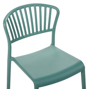 Sada 4 jídelních židlí zelené GELA