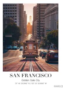 San Francisco Cable Car Samolepící 70 x 100 cm