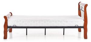 Jednolůžková postel VERONICA –⁠ 90x200, kov/dřevo, černá/třešeň