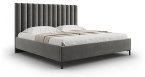 Šedá čalouněná dvoulůžková postel s úložným prostorem s roštem 160x200 cm Casey – Mazzini Beds