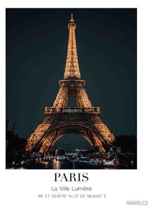 Eifelova věž v noci Fotopapír 20 x 30 cm