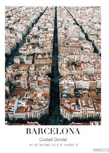 Barcelona ze vzduchu Samolepící 20 x 30 cm