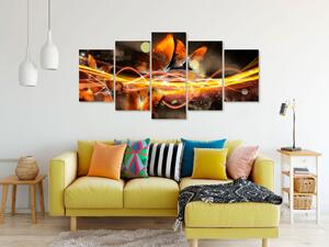 Obraz - Hejno motýlů - oranžové 100x50