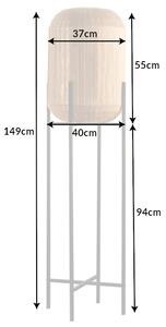 Designová stojanová lampa Tahir 149 cm papírový ratan