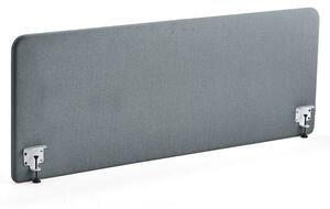 AJ Produkty Stolový paraván ZONE, bílé svorky, 1800X650x36 mm, potah Rivet, modrošedá