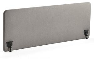 AJ Produkty Stolový paraván ZONE, černé svorky, 1800X650x36 mm, potah Rivet, stříbrnošedá