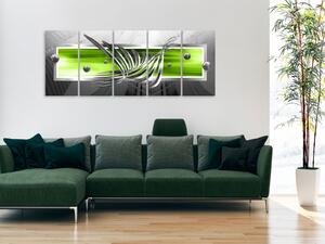 Obraz - Stříbrná křídla - zelená II 200x80