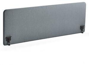 AJ Produkty Stolový paraván ZONE, černé svorky, 2000X650x36 mm, potah Rivet, modrošedá