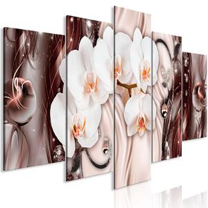 Obraz - Orchidejový vodopád - růžový 225x100