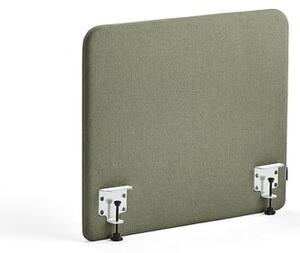 AJ Produkty Stolový paraván ZONE, bílé svorky, 800X650x36 mm, potah Rivet, zelenomodrá