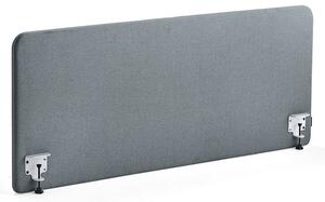 AJ Produkty Stolový paraván ZONE, bílé svorky, 1600X650x36 mm, potah Rivet, modrošedá