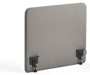 AJ Produkty Stolový paraván ZONE, černé svorky, 800X650x36 mm, potah Rivet, stříbrnošedá