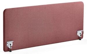 AJ Produkty Stolový paraván ZONE, bílé svorky, 1600X650x36 mm, potah Rivet, červenofialová