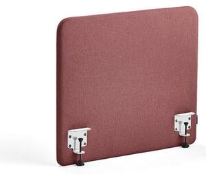 AJ Produkty Stolový paraván ZONE, bílé svorky, 800X650x36 mm, potah Rivet, červenofialová
