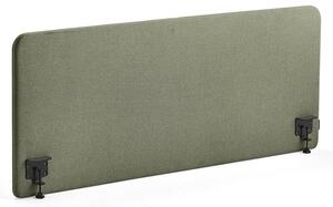 AJ Produkty Stolový paraván ZONE, černé svorky, 1600X650x36 mm, potah Rivet, zelenomodrá