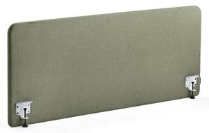 AJ Produkty Stolový paraván ZONE, bílé svorky, 1600X650x36 mm, potah Rivet, zelenomodrá
