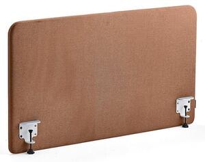 AJ Produkty Stolový paraván ZONE, bílé svorky, 1200X650x36 mm, potah Rivet, měděná