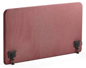 AJ Produkty Stolový paraván ZONE, černé svorky, 1200X650x36 mm, potah Rivet, červenofialová
