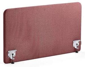 AJ Produkty Stolový paraván ZONE, bílé svorky, 1200X650x36 mm, potah Rivet, červenofialová