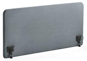 AJ Produkty Stolový paraván ZONE, černé svorky, 1400X650x36 mm, potah Rivet, modrošedá