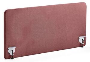 AJ Produkty Stolový paraván ZONE, bílé svorky, 1400X650x36 mm, potah Rivet, červenofialová