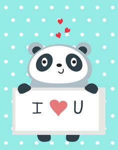 Miluju tě! Panda Fotopapír 30 x 40 cm