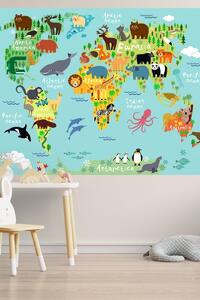 Mapa světa zvířat Fotopapír 30 x 40 cm