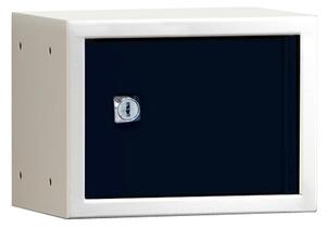 AJ Produkty Box na osobní věci CUBE, uzamykatelný, 150x200x150 mm, bílá/černé dveře