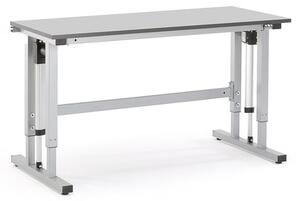 AJ Produkty Výškově nastavitelný pracovní stůl MOTION, elektrický, 300 kg, 1500x600 mm, šedá
