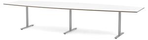 AJ Produkty Jednací stůl SELMA, 3800x1200 mm, HPL, bílá, hliníkově šedá
