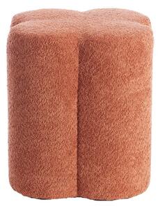 Oranžový taburet z textilie bouclé Nalani – Light & Living