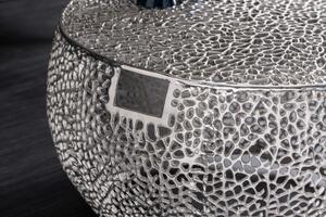 (2894) LEAF design konferenční stolek stříbrný 80cm