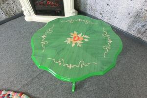 (2799) INTARSIO dobový odkládací stolek zelený