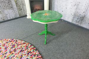 (2799) INTARSIO dobový odkládací stolek zelený