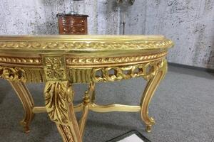 (2848) MARBLE CASTELLO zámecký zlatý stolek s mramorem
