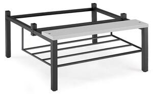 AJ Produkty Lavice k šatní skříňce, rošt na obuv, 600 mm, šedá, HPL
