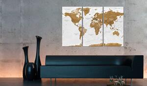 Obraz - Mapa světa: Bílá poezie 90x60