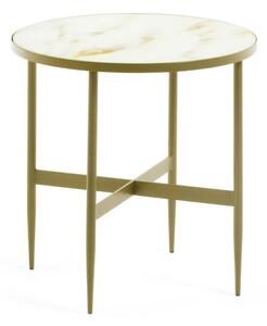Kulatý odkládací stolek s deskou v dekoru mramoru ø 50 cm Elisenda – Kave Home