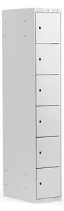AJ Produkty Boxová šatní skříň CLASSIC, 1 sekce, 6 boxů, 1740x300x550 mm, šedá, šedé dveře