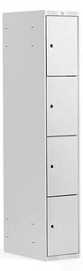 AJ Produkty Boxová šatní skříň CLASSIC, 1 sekce, 4 boxy, 1740x300x550 mm, šedá, šedé dveře