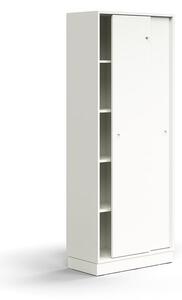 AJ Produkty Skříň s posuvnými dveřmi QBUS, 4 police, sokl, úchytky, 2020x800x400 mm, bílá