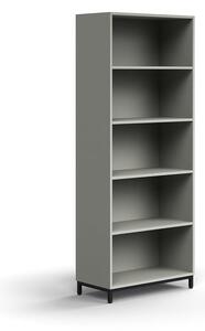AJ Produkty Regál QBUS, 4 police, nohy, 2020x800x400 mm, černá, světle šedá