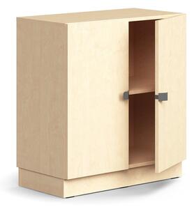 AJ Produkty Policová skříň QBUS, 1 police, sokl, úchytky, 868x800x420 mm, bříza