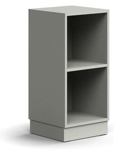 AJ Produkty Regál QBUS, 1 police, sokl, 868x400x400 mm, světle šedá
