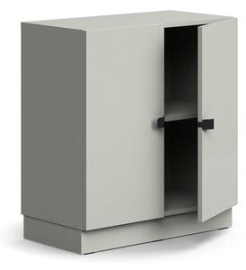 AJ Produkty Policová skříň QBUS, 1 police, sokl, úchytky, 868x800x420 mm, světle šedá